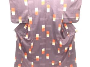 大正ロマン　抽象模様織り出しお召着物